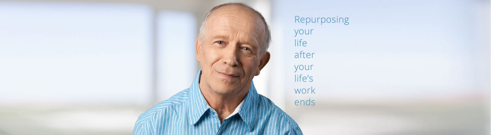 Retired man in blue shirt